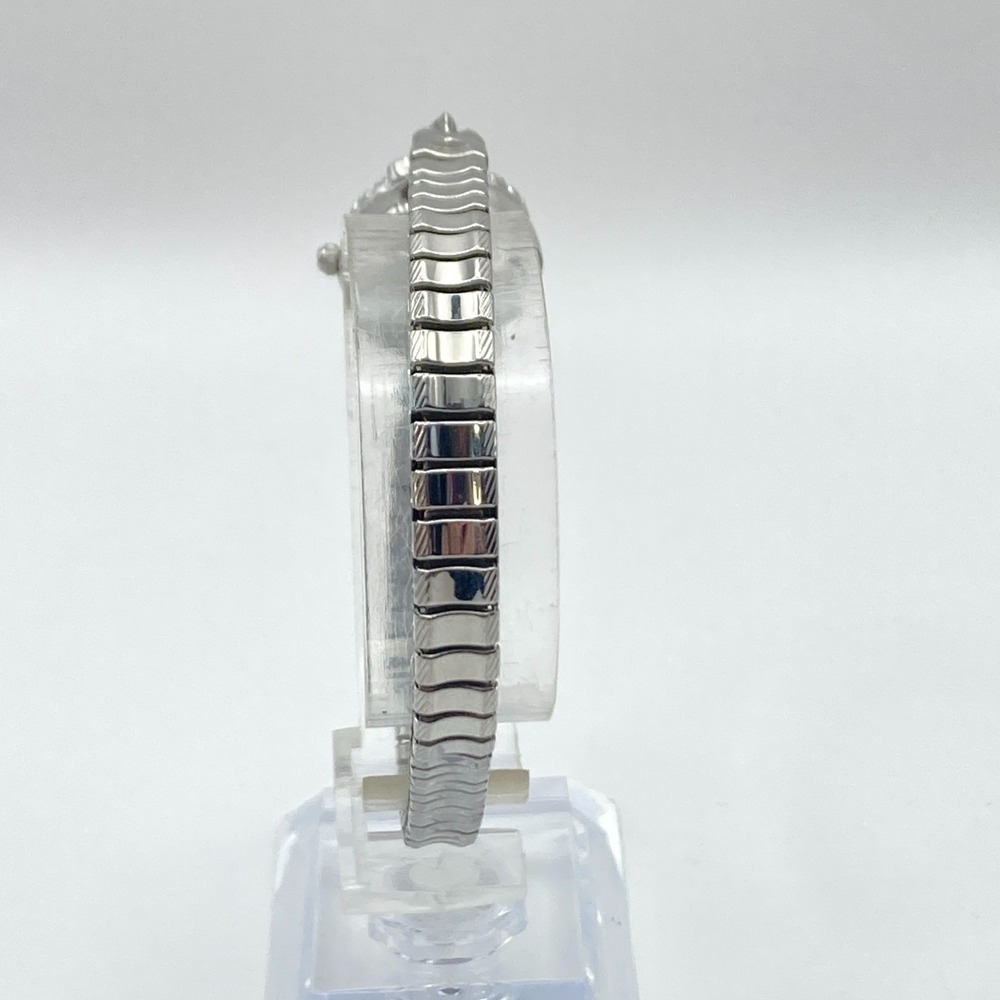 Vintage Inspired Womens Watch Silver Tone Crystals Stretch Band New Battery 6.75 - Picture 6 of 14